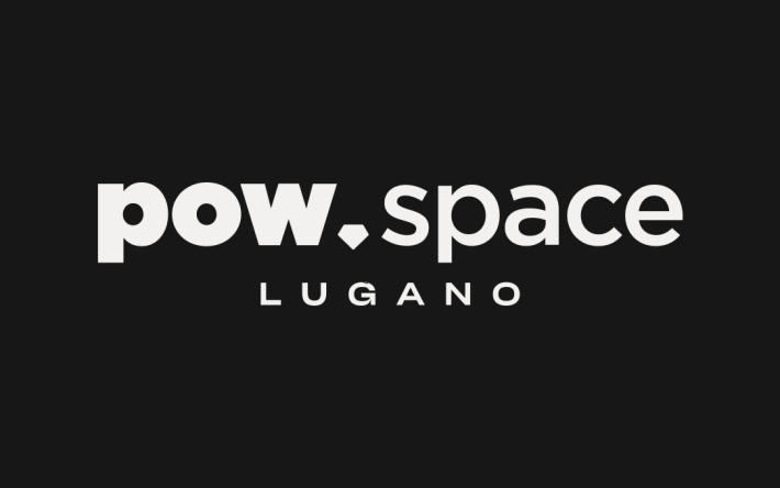 PoW.space Lugano Logo on a black background